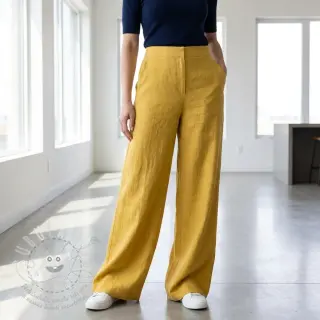 Viskóza se lnem WASHED ochre