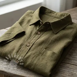 Viskóza se lnem WASHED olive