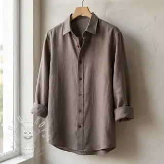 Viskóza se lnem WASHED taupe