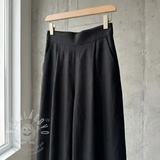 Viskóza se lnem WASHED black