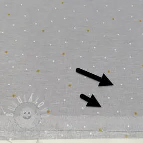 Bavlněná látka Sweet bear star light grey ORGANIC II.třída
