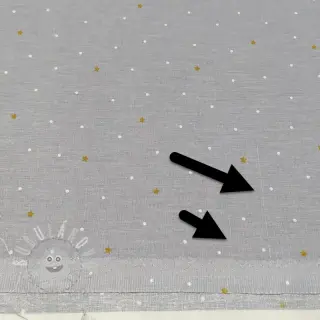 Bavlněná látka Sweet bear star light grey ORGANIC II.třída