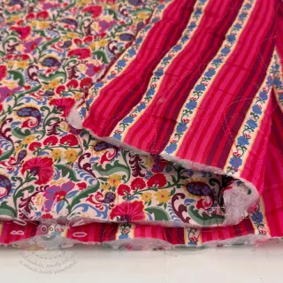 Bavlněná látka VOILE STEPPED Paisley flowers white digital print