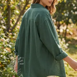 Viskóza se lnem WASHED dark green