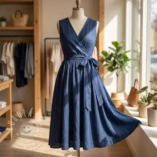 Viskóza se lnem WASHED marine