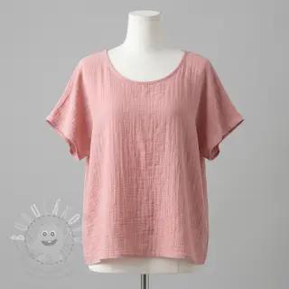 Bavlněná látka SLUB WASHED old rose