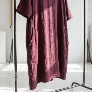 Len předepraný STONEWASHED PREMIUM bordeaux