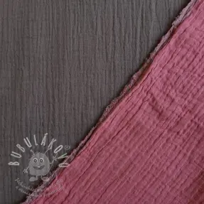 Dvojitá gázovina/mušelín DOUBLE SIDED dark grey ORGANIC