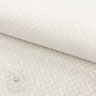 Bavlněná látka EMBROIDERY Daniela white