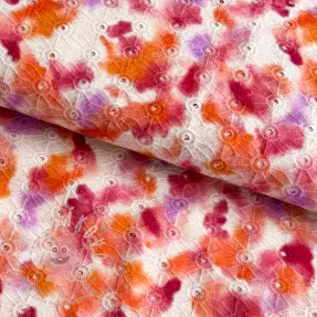 Bavlněná látka EMBROIDERY Paint brush design A