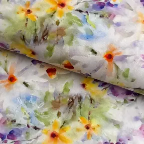 Bavlněná látka SATIN STRETCH Corn flowers