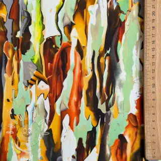 Bavlněná látka SATIN STRETCH Abstract paint