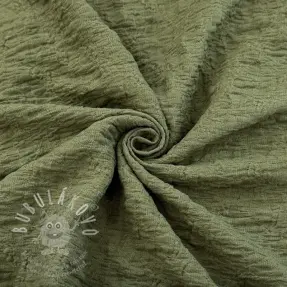 Bavlněná látka SMOGGED EMBROIDERY army green