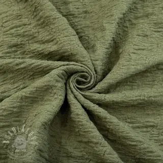 Bavlněná látka SMOGGED EMBROIDERY army green