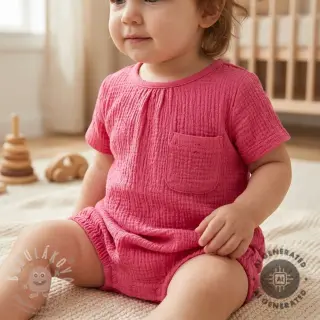 Bavlněná látka SMOGGED EMBROIDERY pink