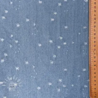 JEANS DENIM 6 OZ Uneven Small Holes light blue