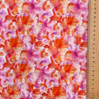 Bavlněná látka EMBROIDERY Viola peach digital print