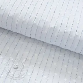 Bavlněná látka EMBROIDERY Flowstripe