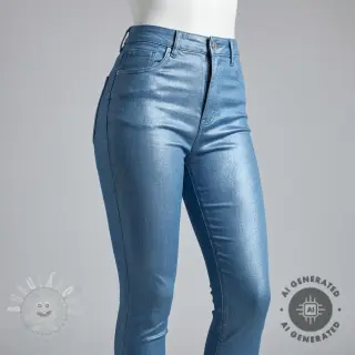 JEANS DENIM 8,5 OZ STRETCH WASHED metallic aqua silver