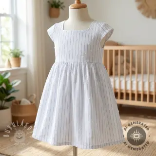 Bavlněná látka EMBROIDERY Flowstripe