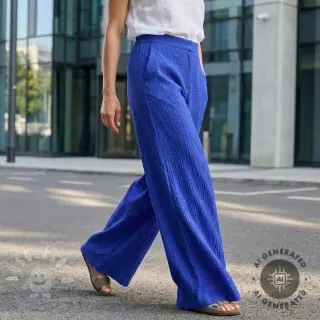 Bavlněná látka SMOGGED EMBROIDERY cobalt