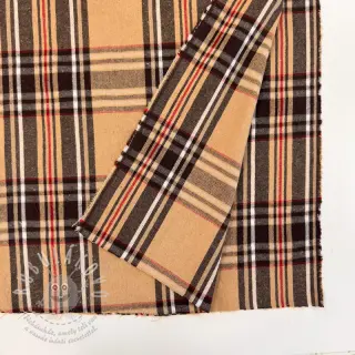 Dekorační látka Ecossais beige coffee
