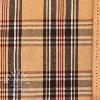Dekorační látka Ecossais beige coffee