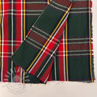 Dekorační látka Ecossais vert rouge