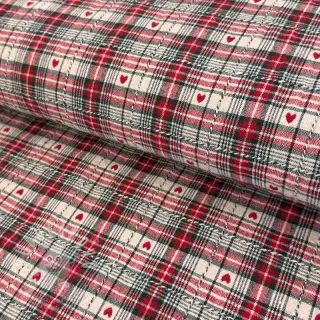 Dekorační látka jacquard Villars ecru rouge