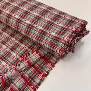 Dekorační látka jacquard Villars ecru rouge