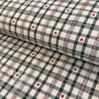 Dekorační látka jacquard Villars ecru vert