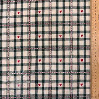 Dekorační látka jacquard Villars ecru vert