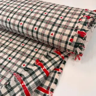 Dekorační látka jacquard Villars ecru vert