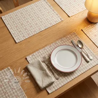 Dekorační látka jacquard Ollon ficelle rouge