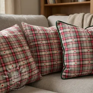 Dekorační látka jacquard Villars ecru rouge