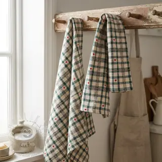 Dekorační látka jacquard Villars ecru vert