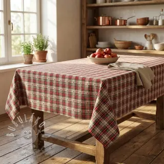 Dekorační látka jacquard Villars ecru rouge