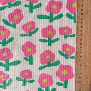 Úplet RIB JENNIFER BOURON Flowers natural pink ORGANIC