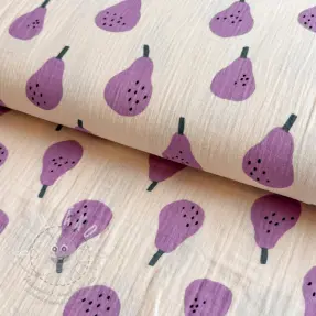 Dvojitá gázovina/mušelín Pears lavender by JENNIFER BOURON ORGANIC