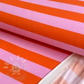 Teplákovina počesaná SOFT Stripes orange
