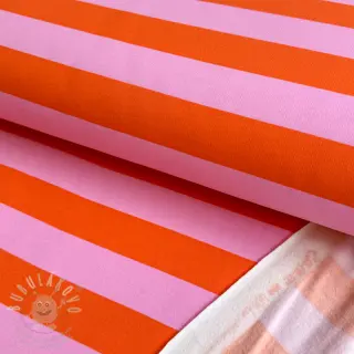 Teplákovina počesaná SOFT Stripes orange