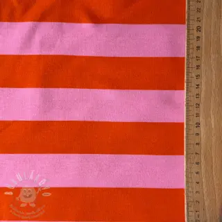Teplákovina počesaná SOFT Stripes orange
