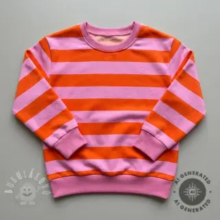 Teplákovina počesaná SOFT Stripes orange