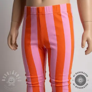 Teplákovina počesaná SOFT Stripes orange