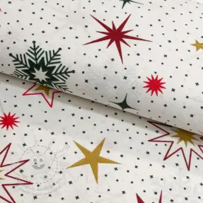 Dekorační látka premium Magic star red gold