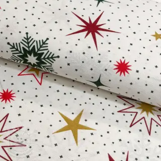 Dekorační látka premium Magic star red gold
