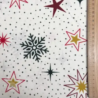 Dekorační látka premium Magic star red gold
