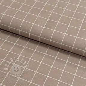 Dekorační látka premium Perfect grid lines taupe