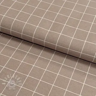 Dekorační látka premium Perfect grid lines taupe