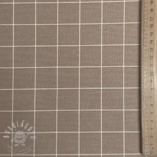 Dekorační látka premium Perfect grid lines taupe